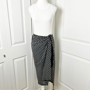 One-of-a-Kind Convertible Mini Skirt w/ Midi Maxi Sheer Geometric Overlay S/M